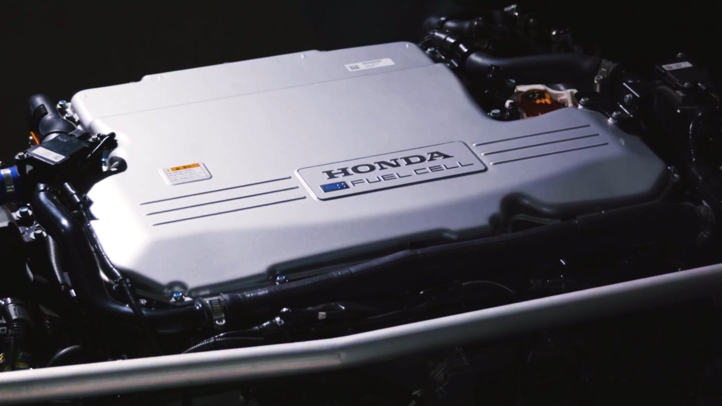 Close view of a Honda fuel cell assembly